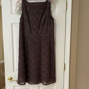 Adrianna Papell Brown/mauve Textured Midi Dress
